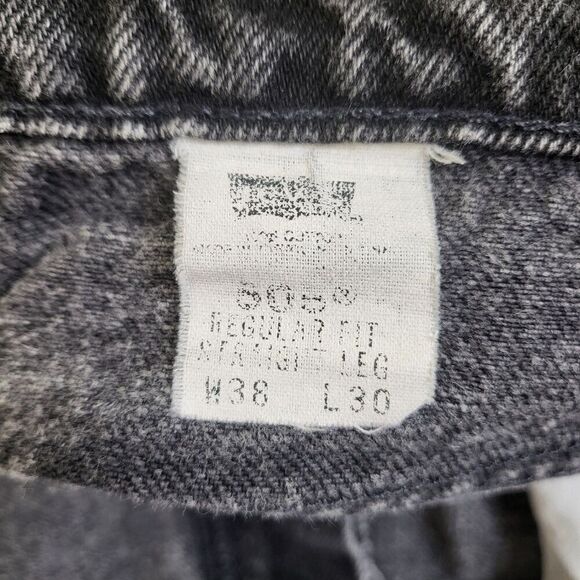 VTG Levi's 505 Jeans Orange Tab Regular Straight Faded Black Men's 38x30 SEE PIC - Picture 9 of 12